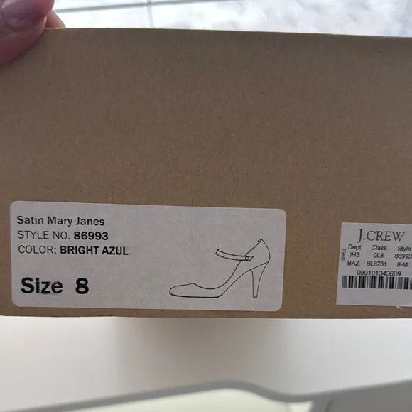 J. Crew Women's Blue Satin Mary Jane Heels - Picture 2 of 8